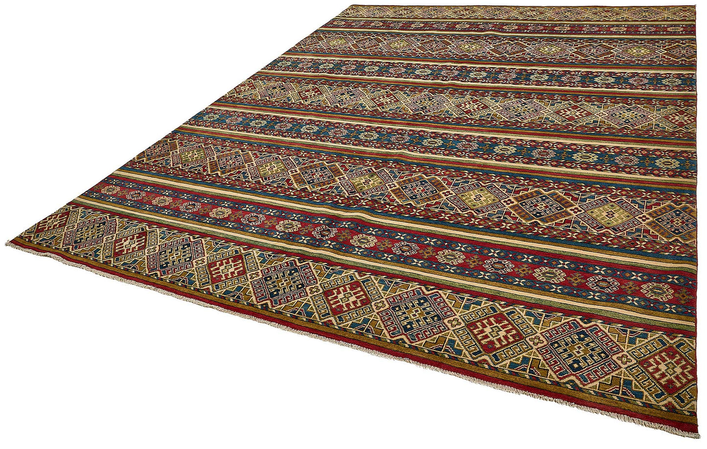 9x12 Red Handmade Striped Oushak Rug - 51618