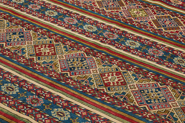 9x12 Red Handmade Striped Oushak Rug - 51618