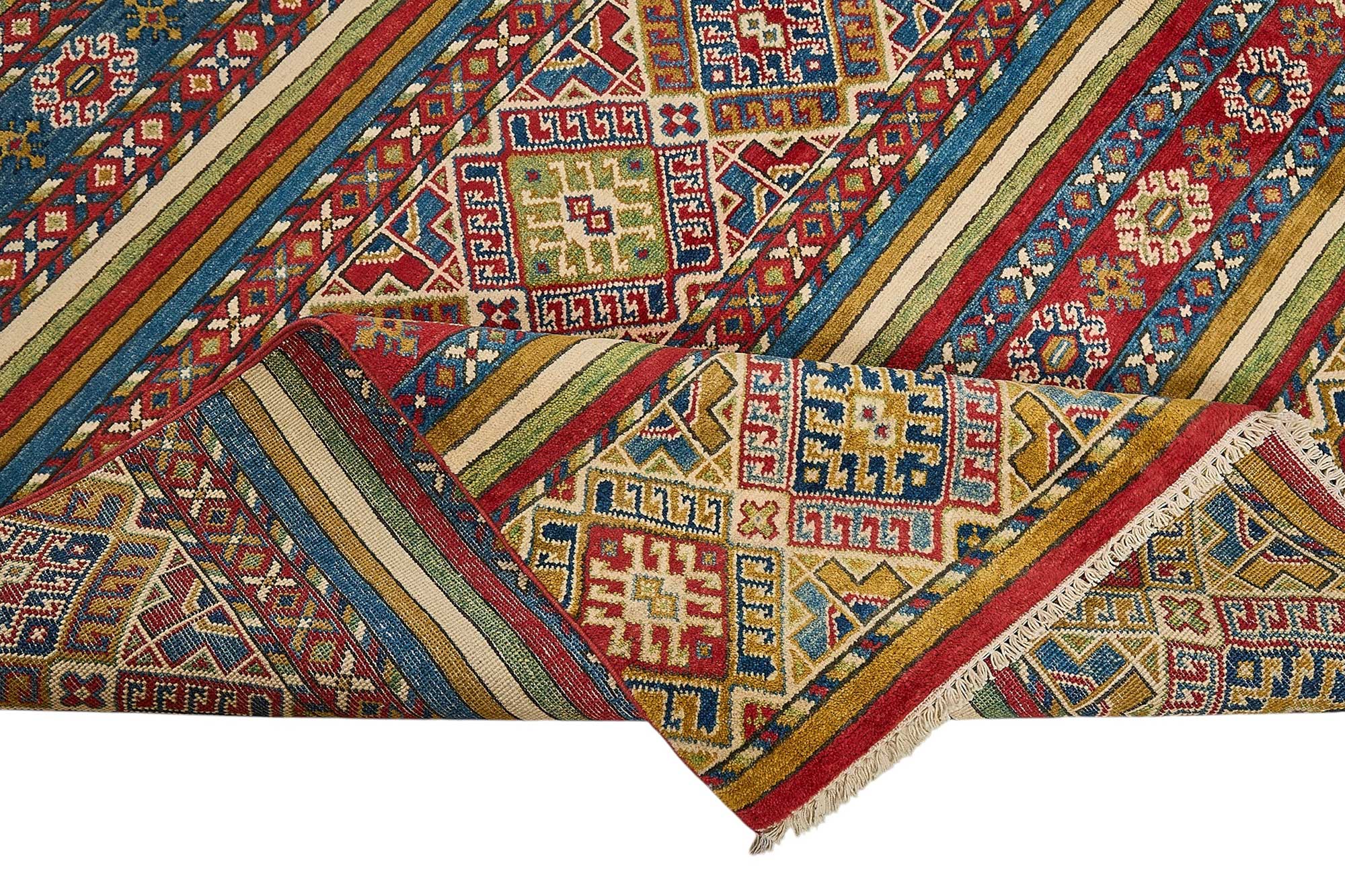9x12 Red Handmade Striped Oushak Rug - 51618