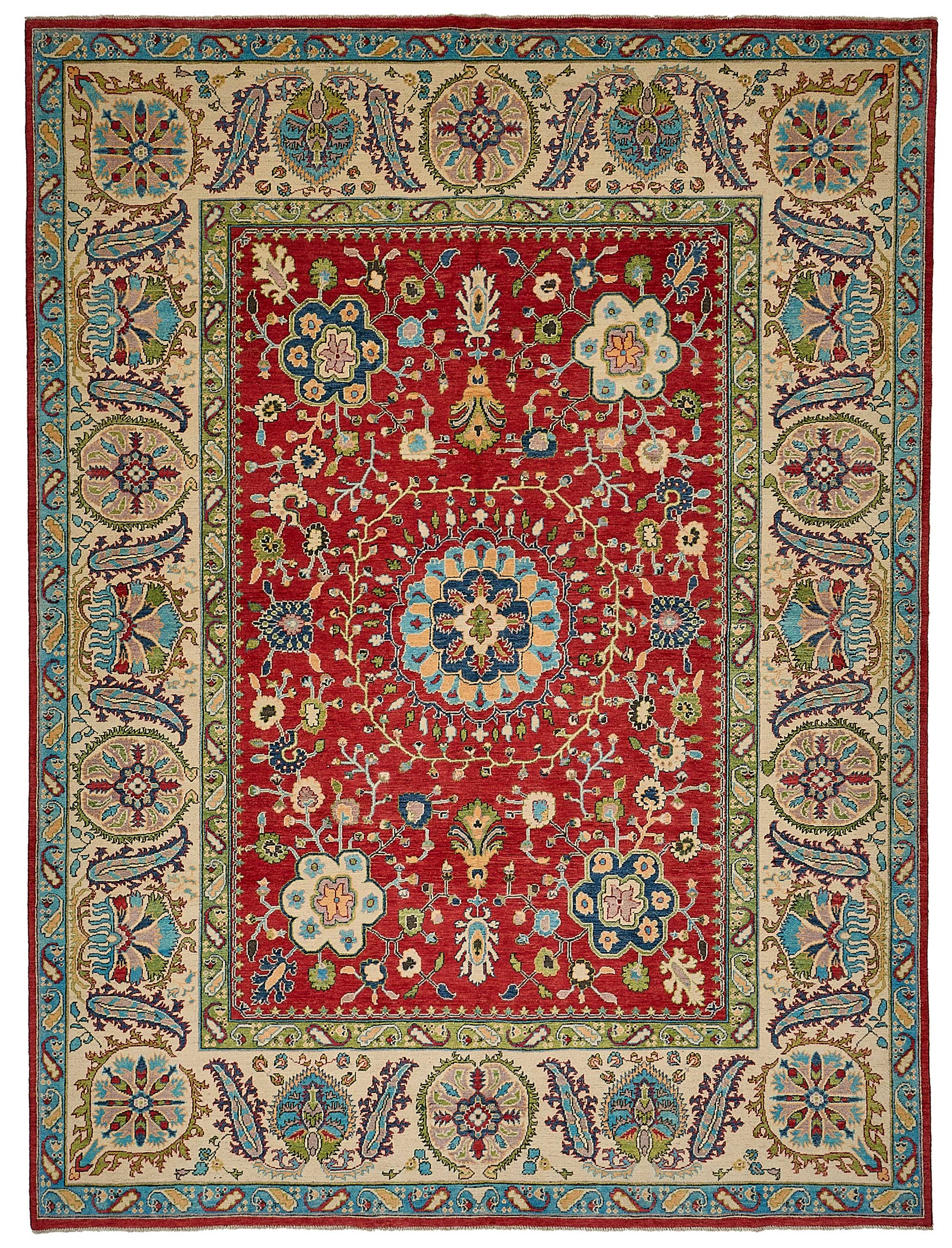 8x11 Red Floral Medallion Oushak Rug - 51620