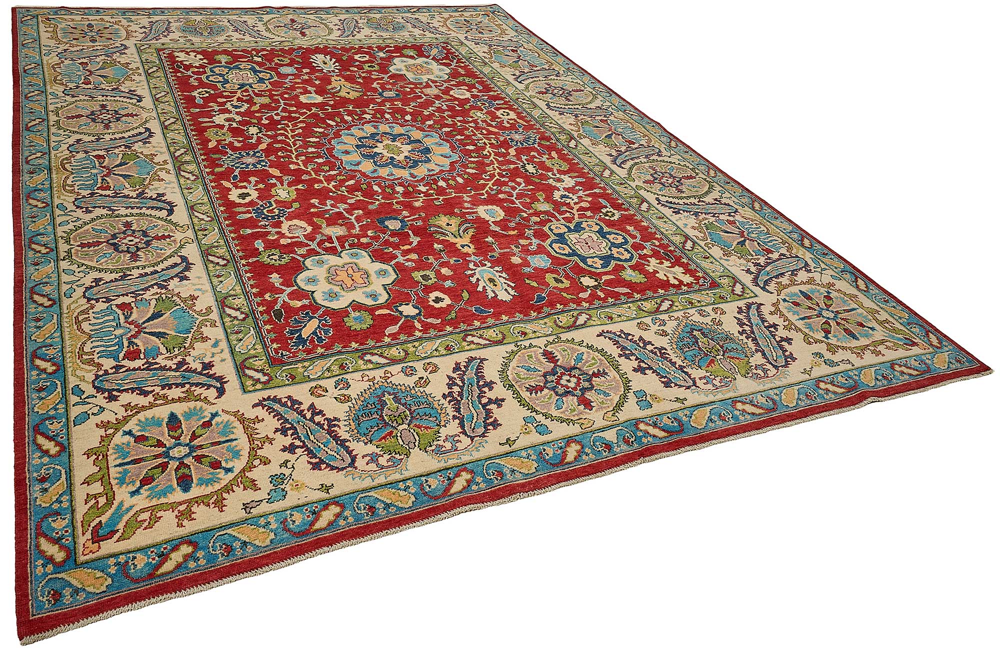 8x11 Red Floral Medallion Oushak Rug - 51620