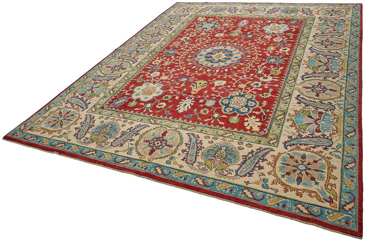 8x11 Red Floral Medallion Oushak Rug - 51620