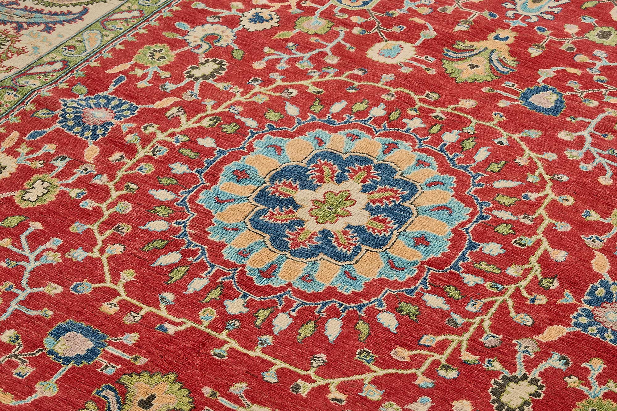 8x11 Red Floral Medallion Oushak Rug - 51620