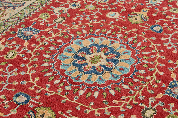 8x11 Red Floral Medallion Oushak Rug - 51620