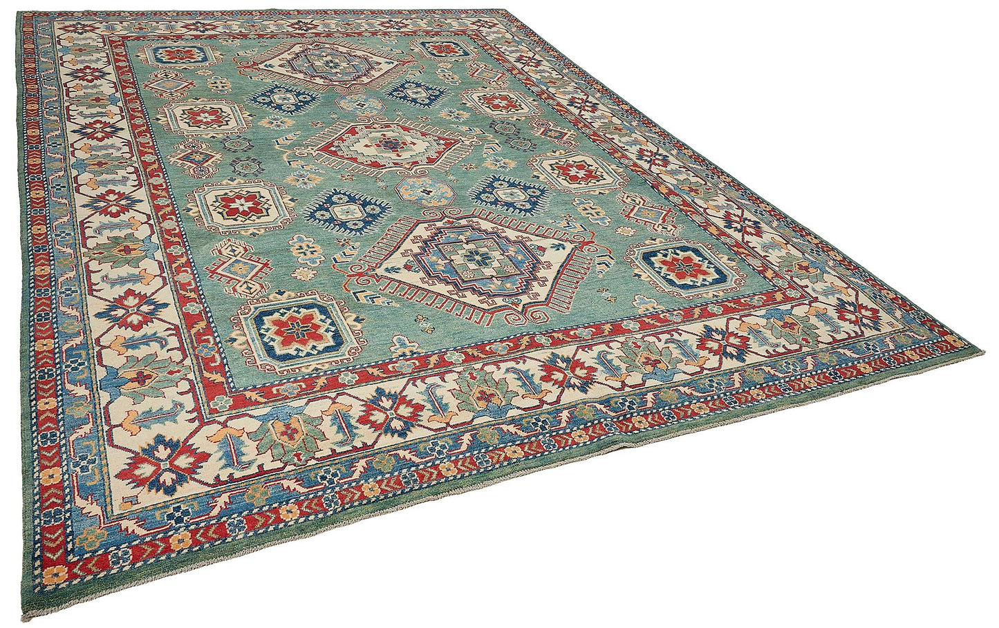 9x12 Green Traditional Medallion Oushak Rug - 51621