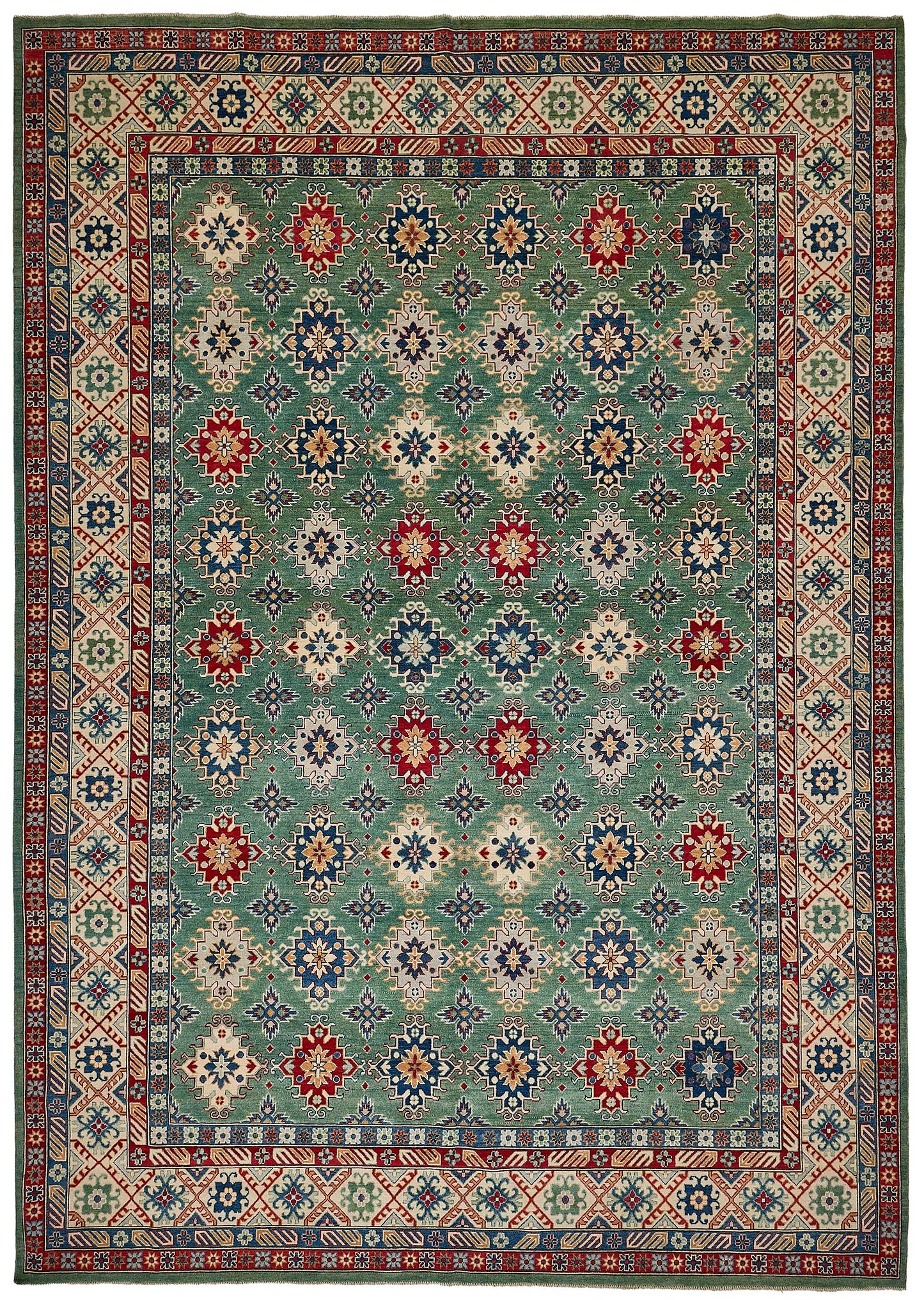 10x14 Green Turkish Floral Oushak Rug - 51623