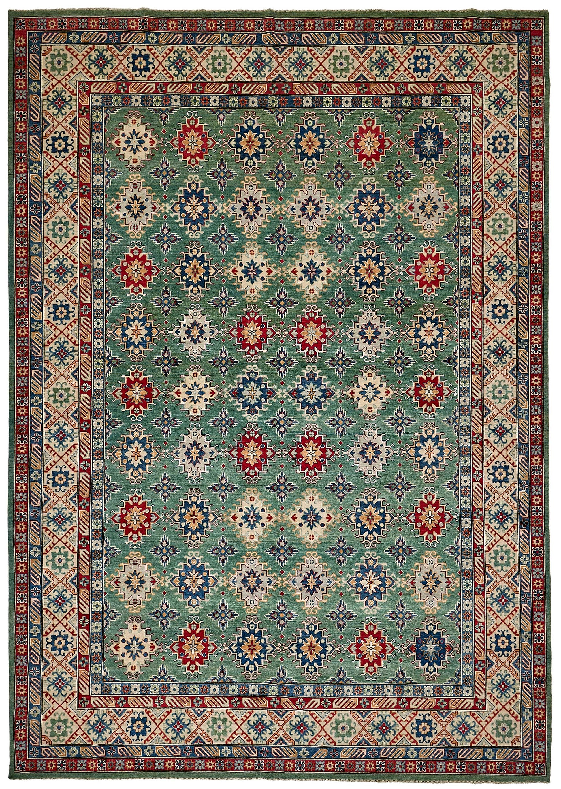 10x14 Green Turkish Floral Oushak Rug - 51623