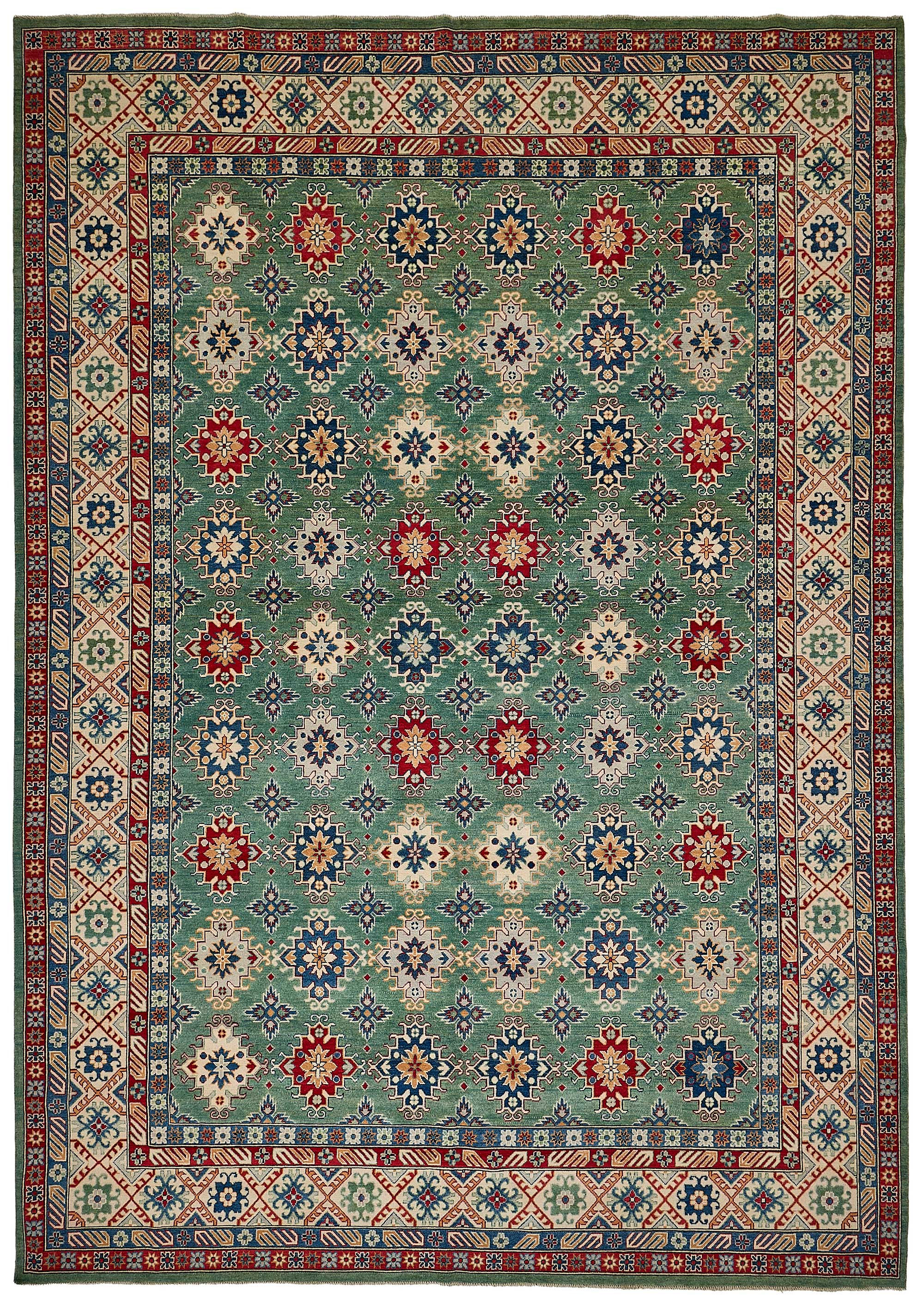 10x14 Green Turkish Floral Oushak Rug - 51623