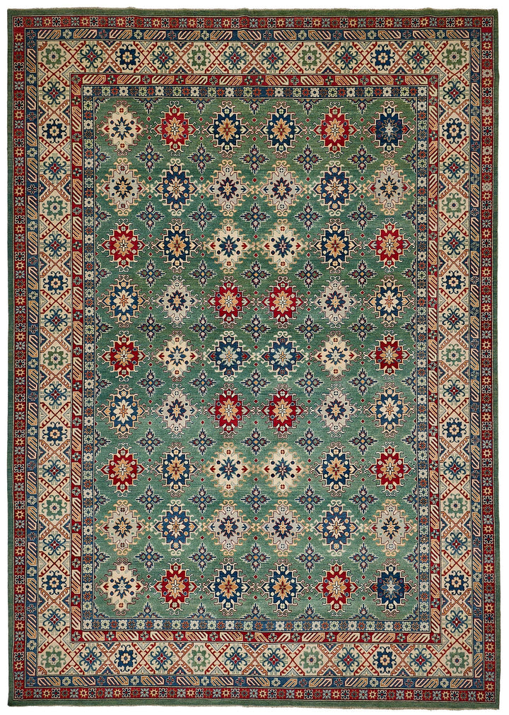 10x14 Green Turkish Floral Oushak Rug - 51623