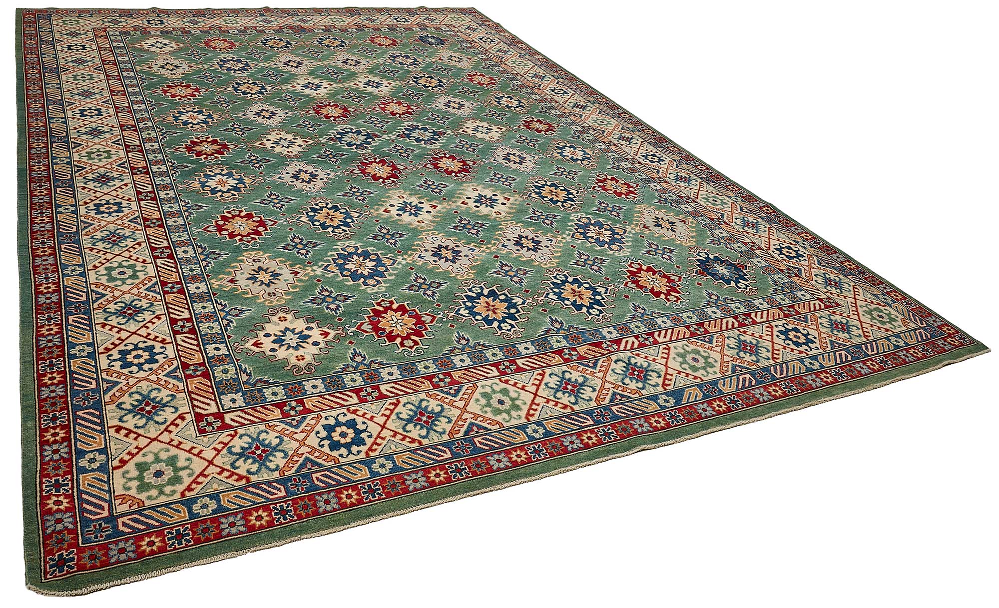 10x14 Green Turkish Floral Oushak Rug - 51623