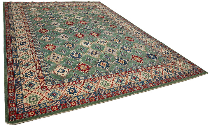10x14 Green Turkish Floral Oushak Rug - 51623
