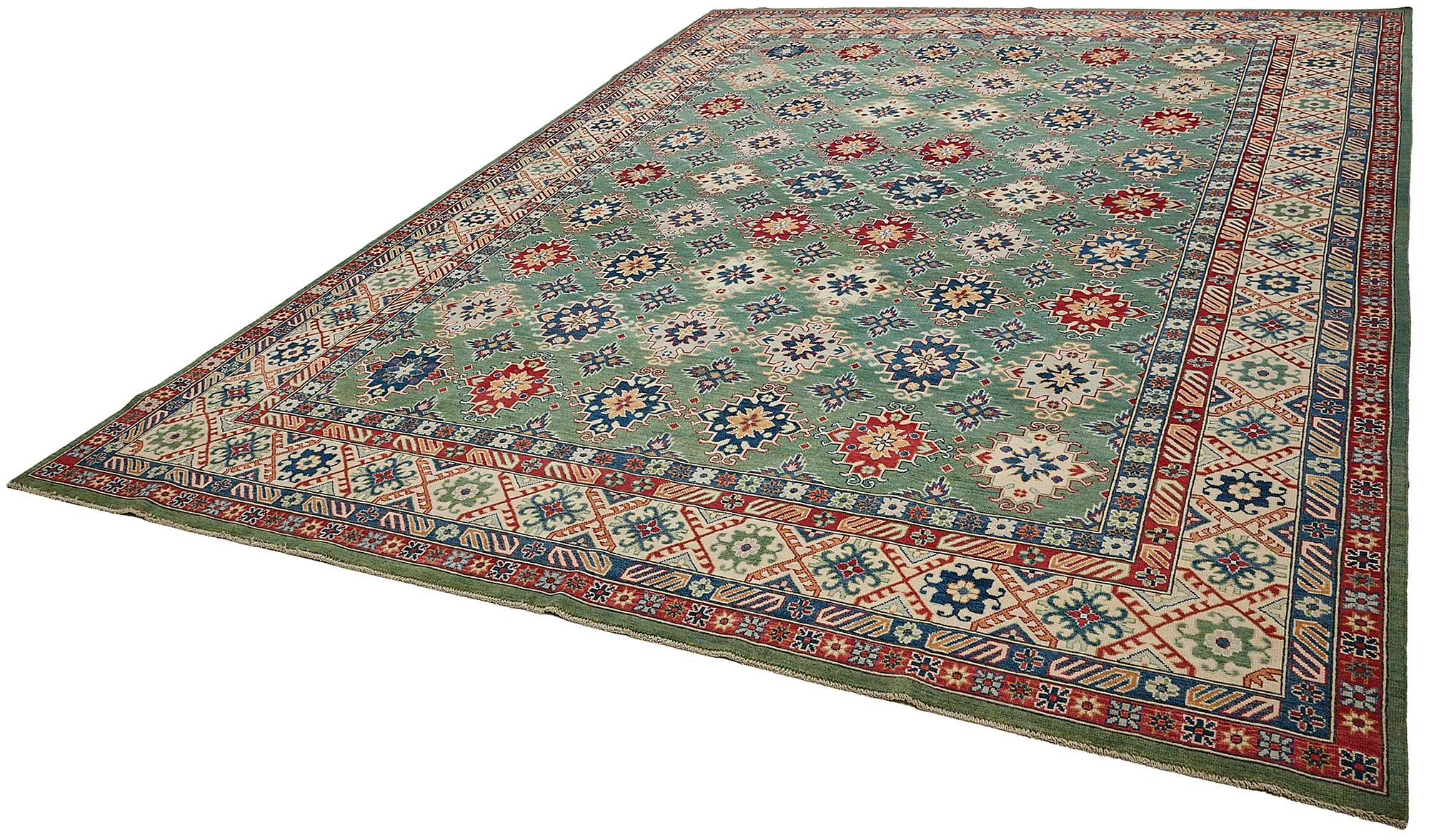 10x14 Green Turkish Floral Oushak Rug - 51623