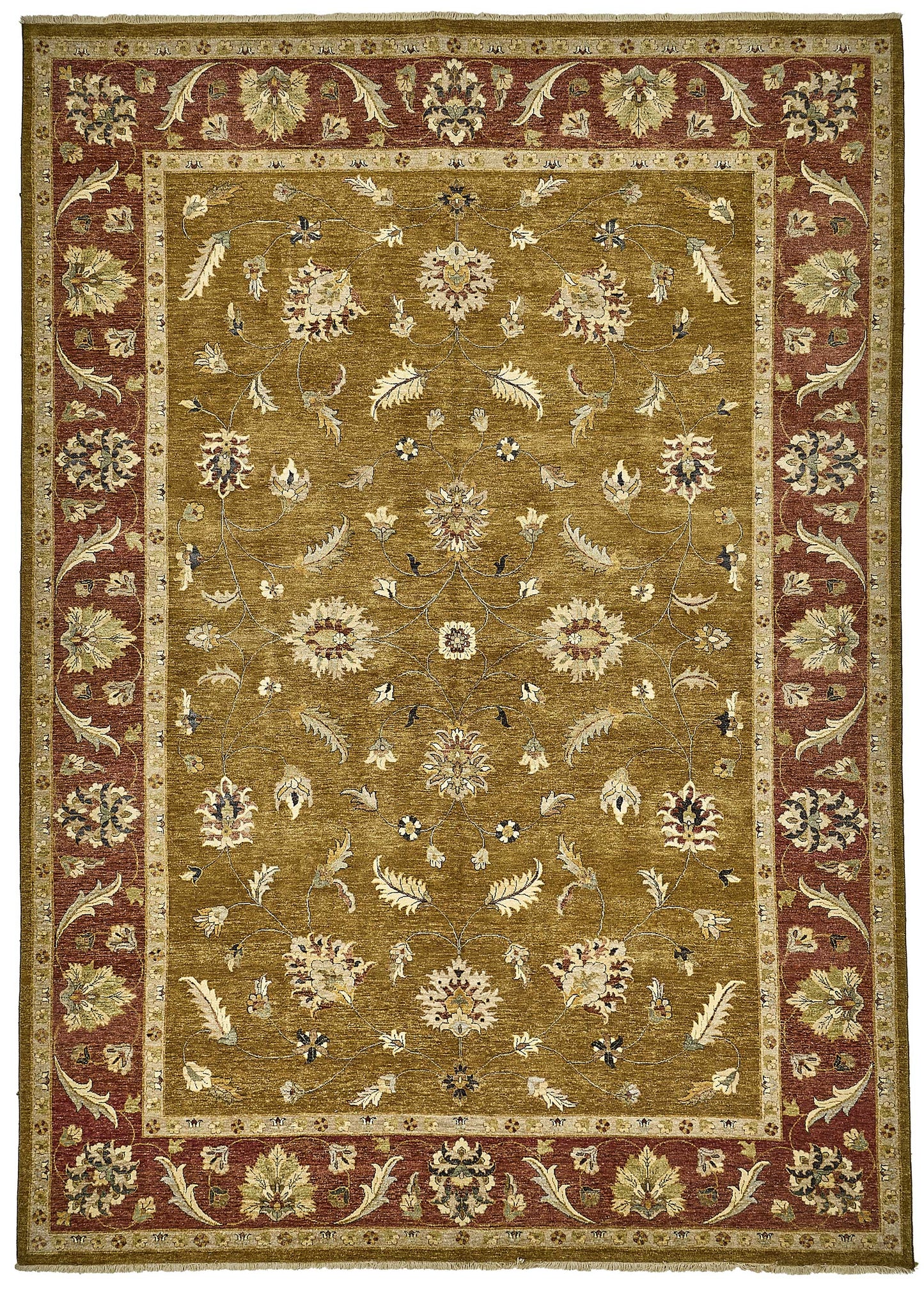 10x14 Yellow Traditional Floral Oushak Rug - 51625