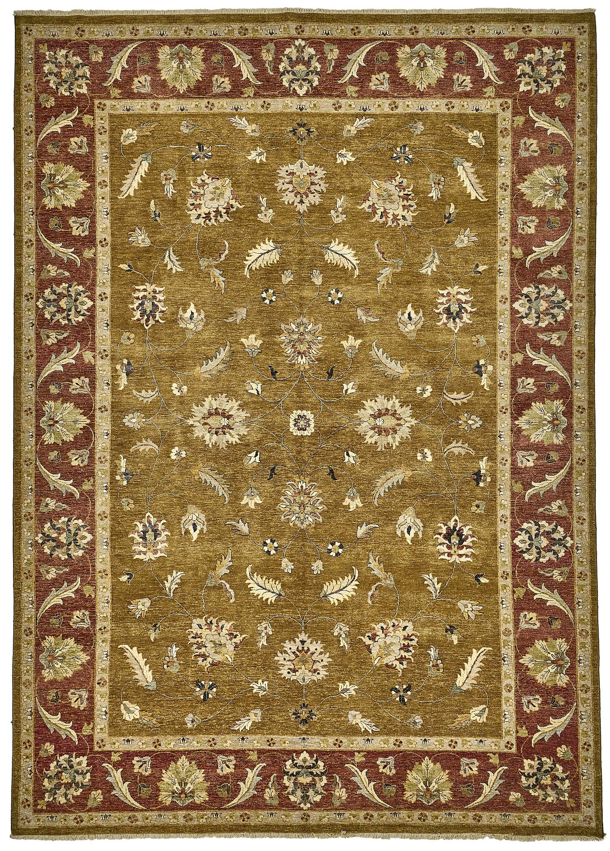 10x14 Yellow Traditional Floral Oushak Rug - 51625