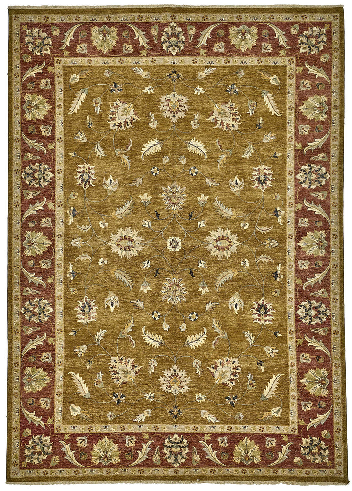 10x14 Yellow Traditional Floral Oushak Rug - 51625