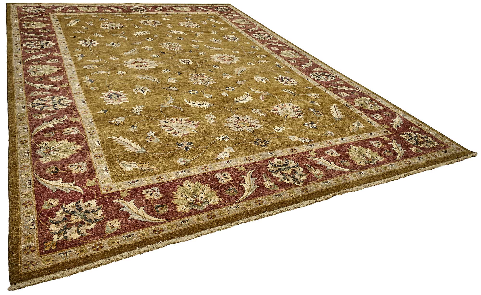 10x14 Yellow Traditional Floral Oushak Rug - 51625