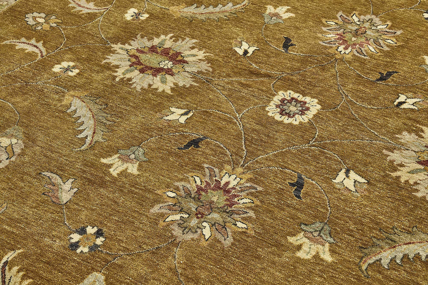 10x14 Yellow Traditional Floral Oushak Rug - 51625