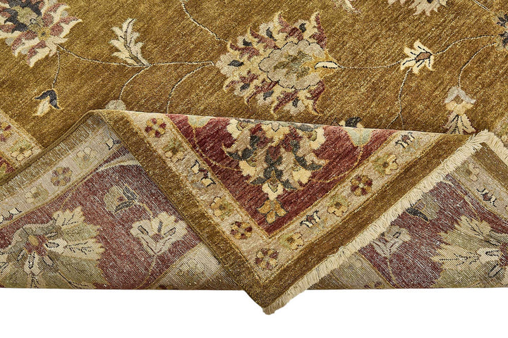 10x14 Yellow Traditional Floral Oushak Rug - 51625
