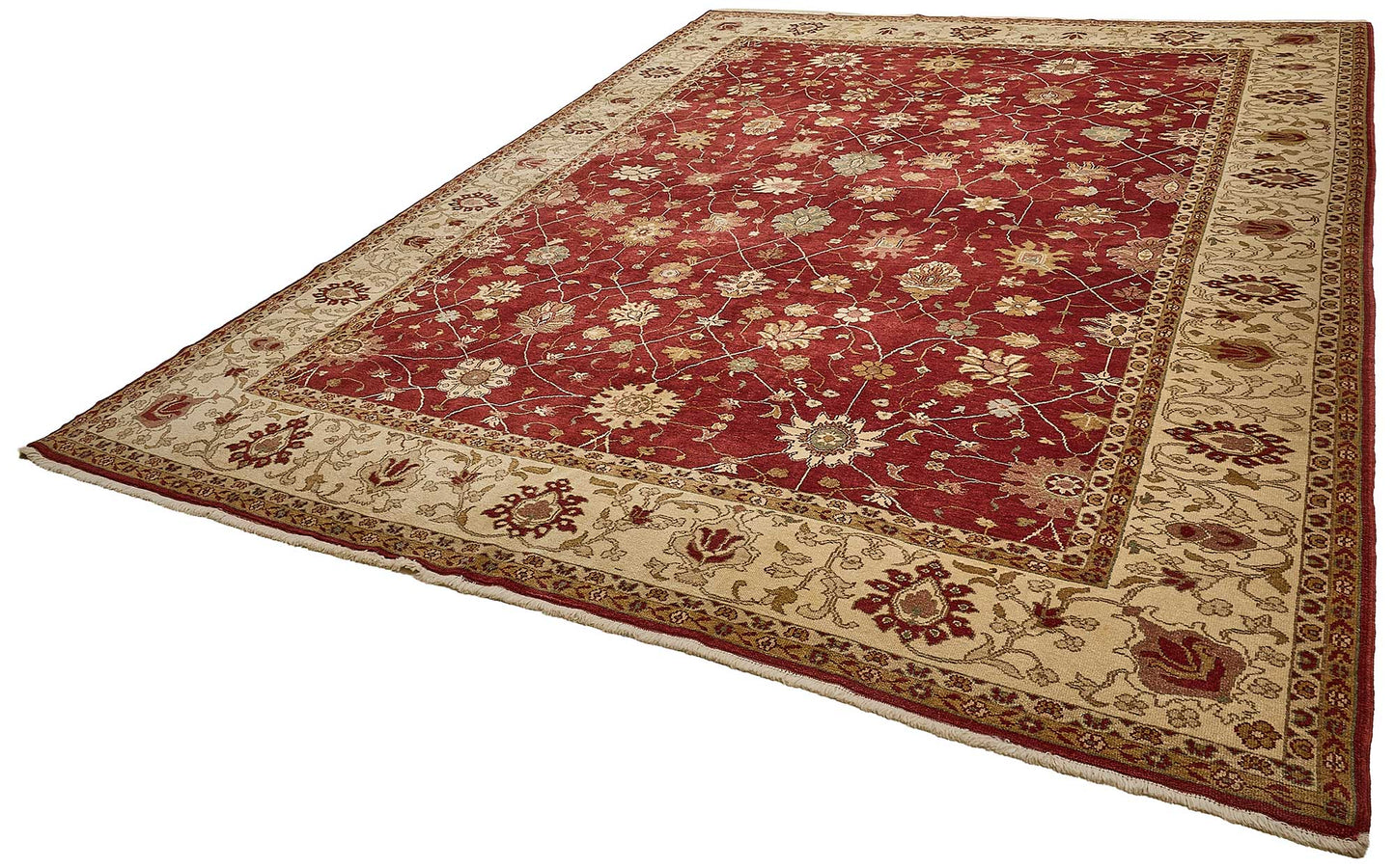 10x14 Red Handmade Floral Oushak Rug - 51626