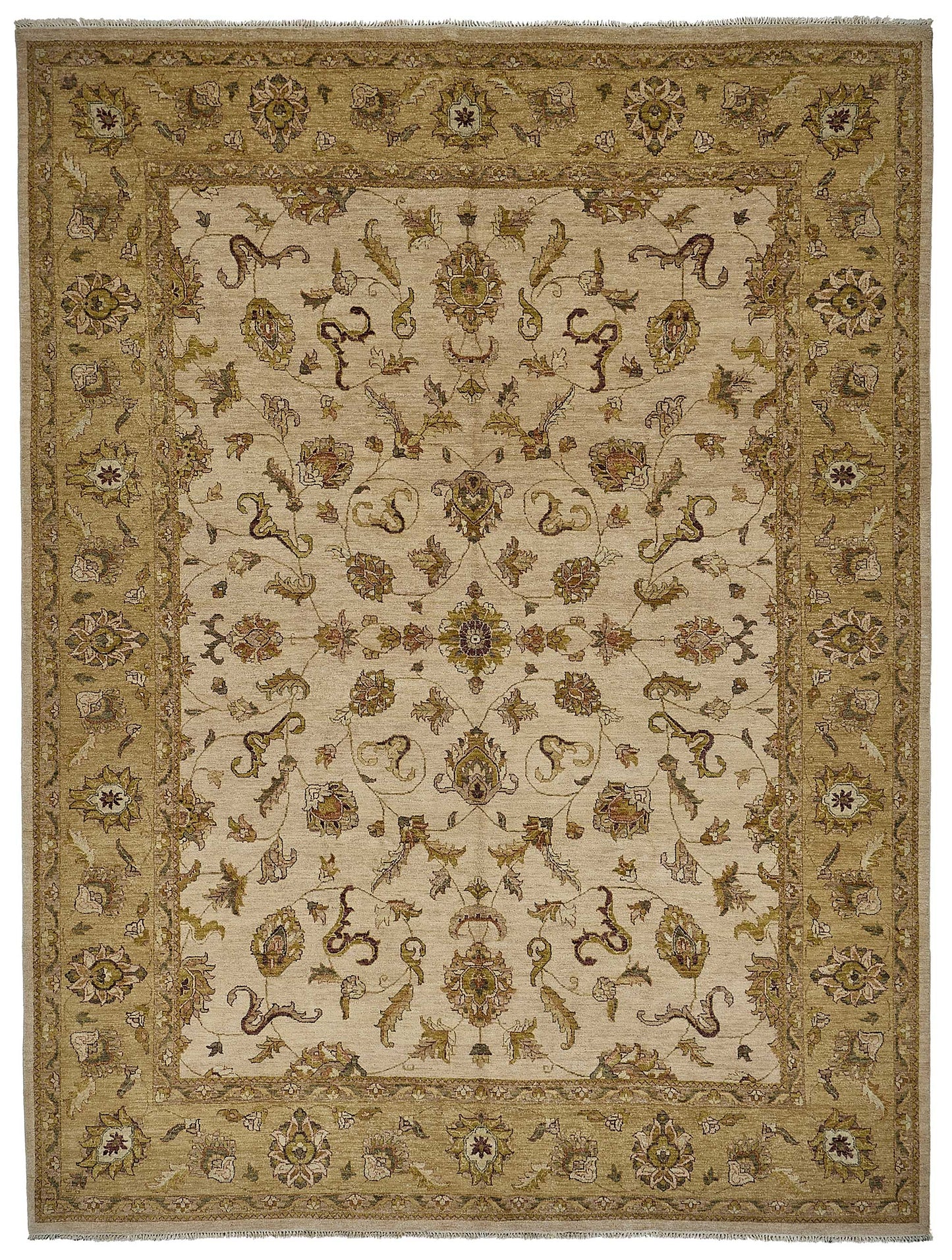 9x12 Beige Turkish Floral Oushak Rug - 51627