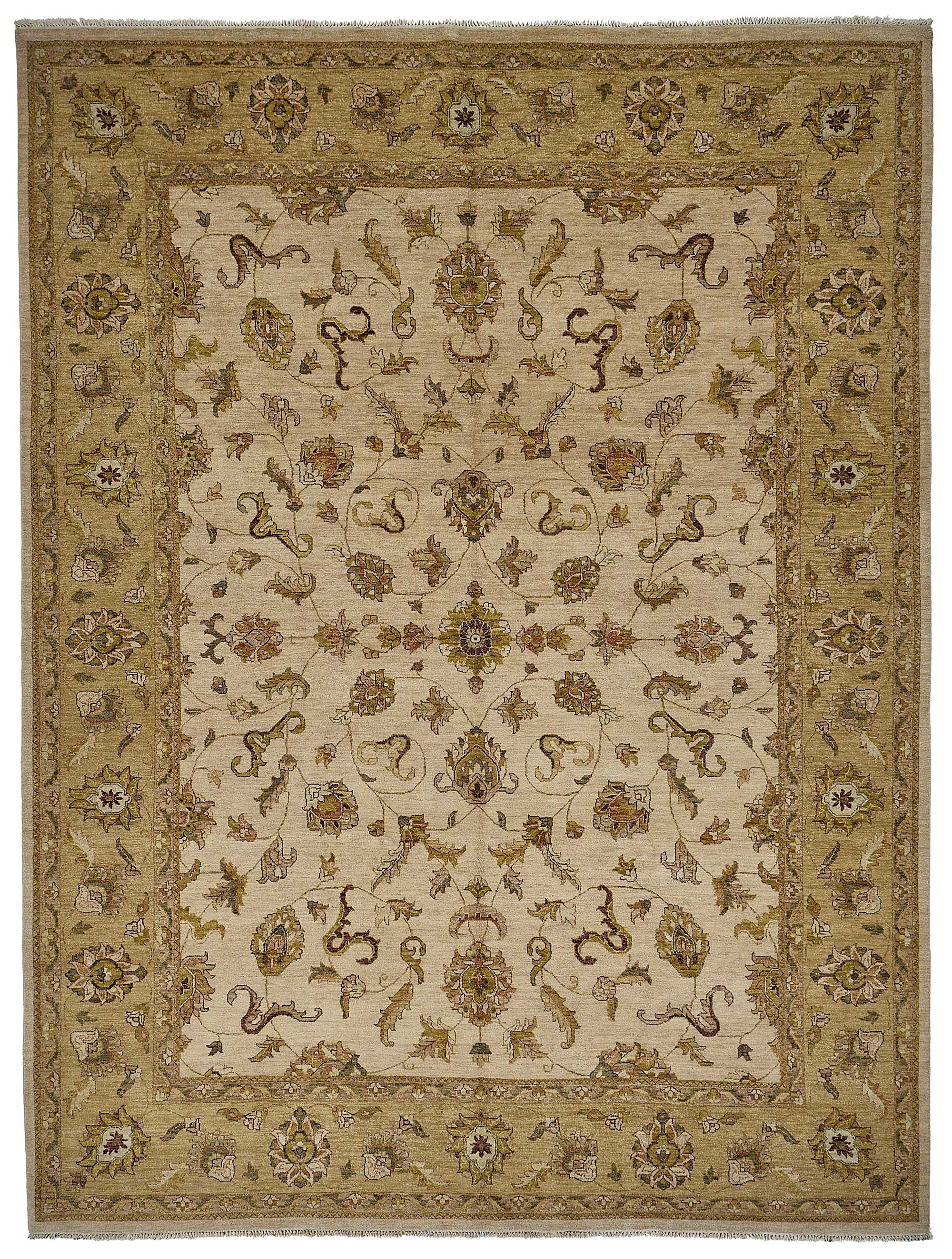 9x12 Beige Turkish Floral Oushak Rug - 51627