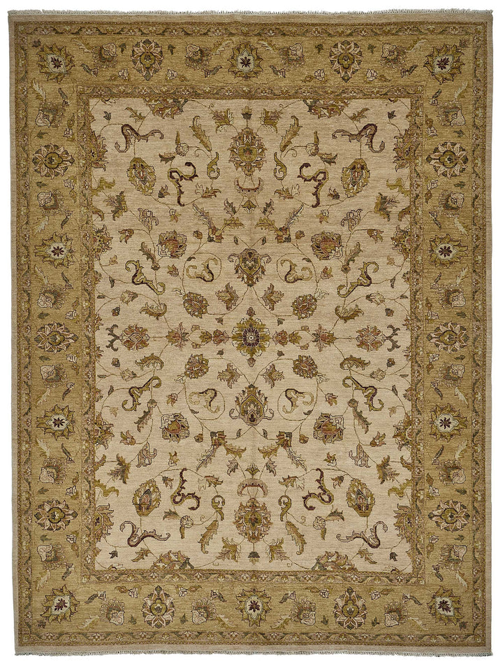 9x12 Beige Turkish Floral Oushak Rug - 51627