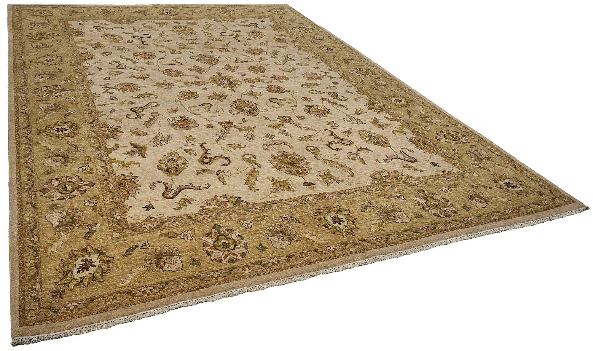 9x12 Beige Turkish Floral Oushak Rug - 51627