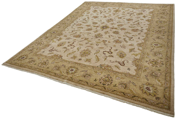 9x12 Beige Turkish Floral Oushak Rug - 51627
