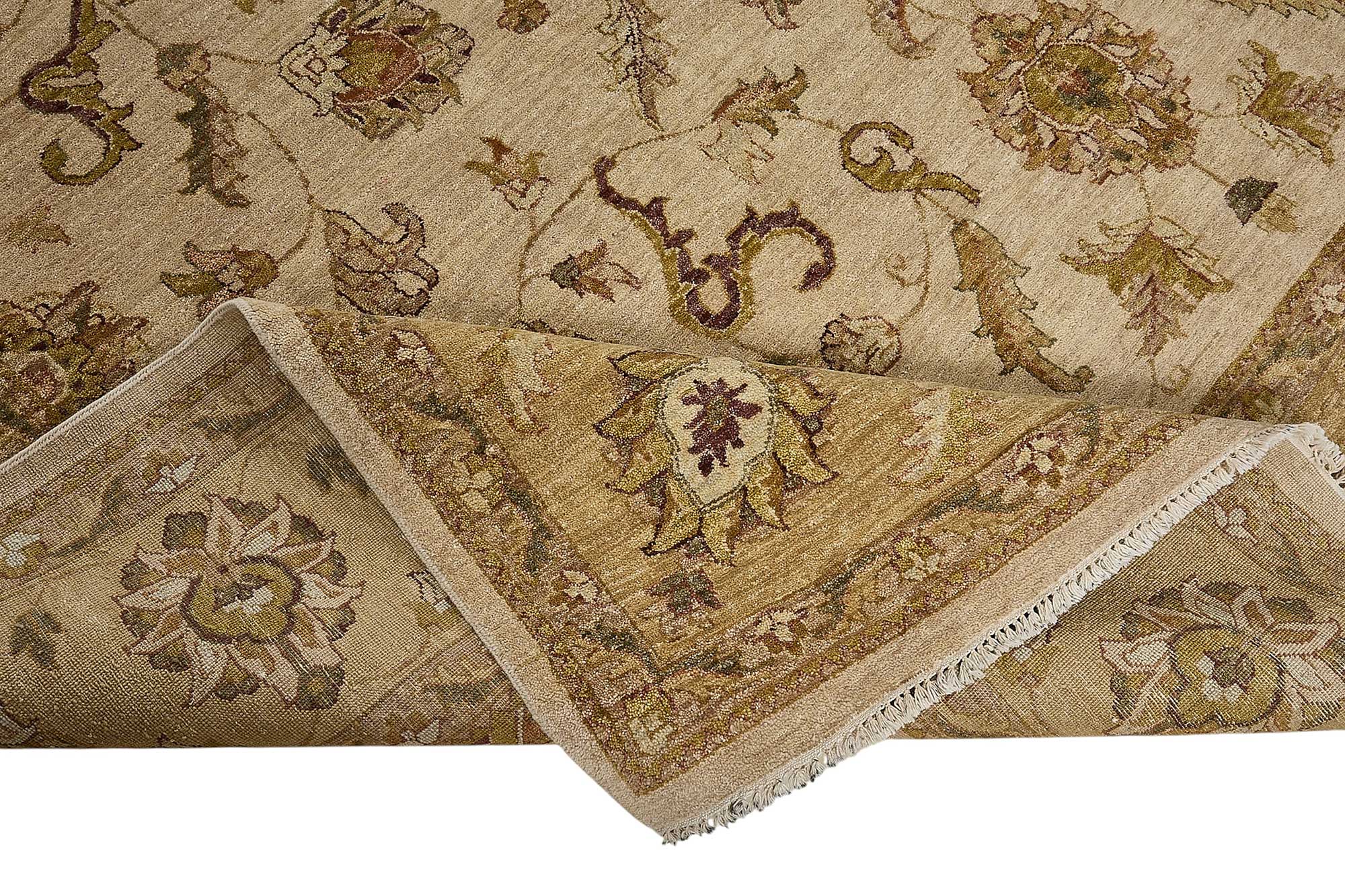9x12 Beige Turkish Floral Oushak Rug - 51627