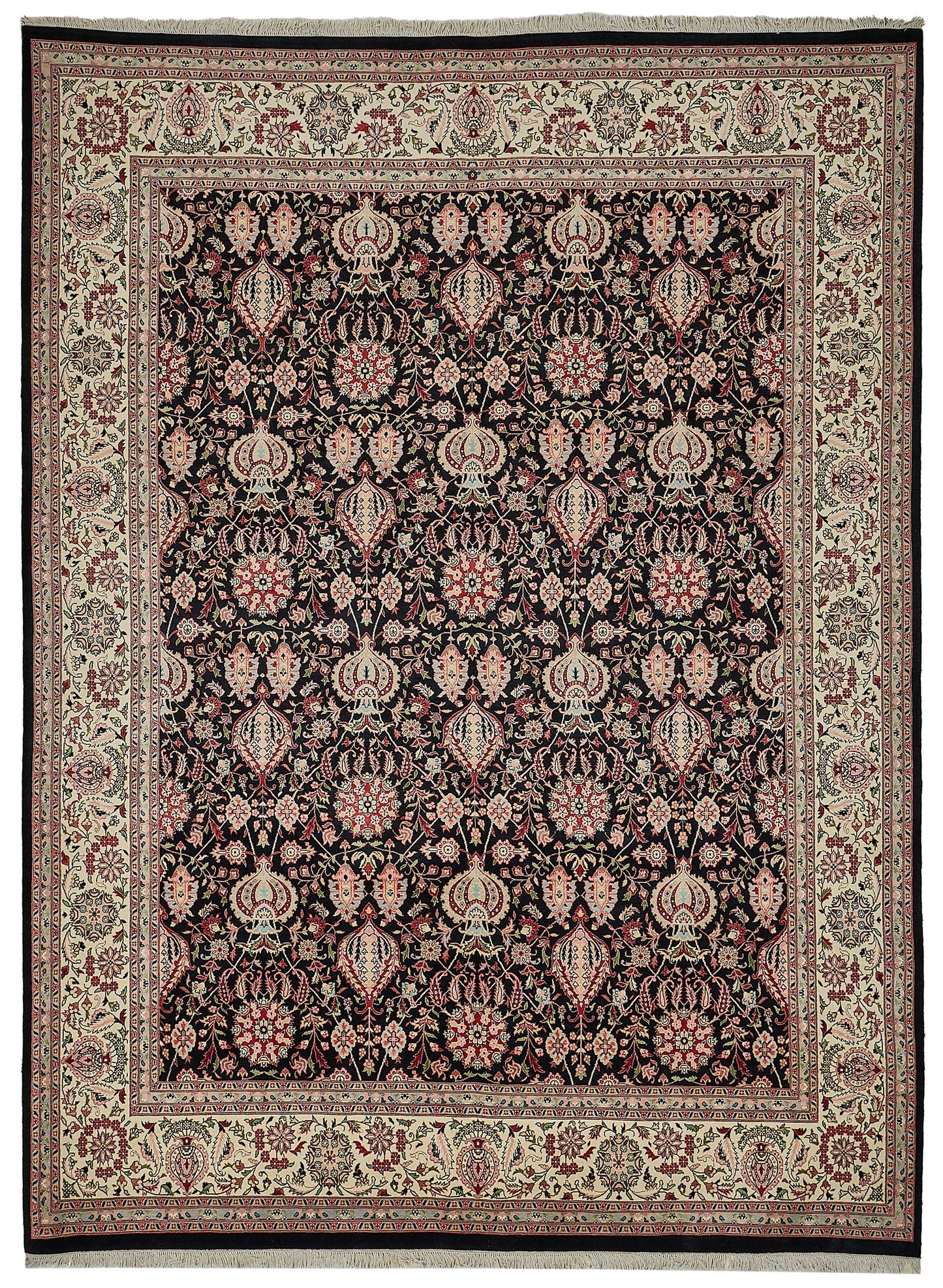 9x12 Black Floral Oushak Rug - 51628