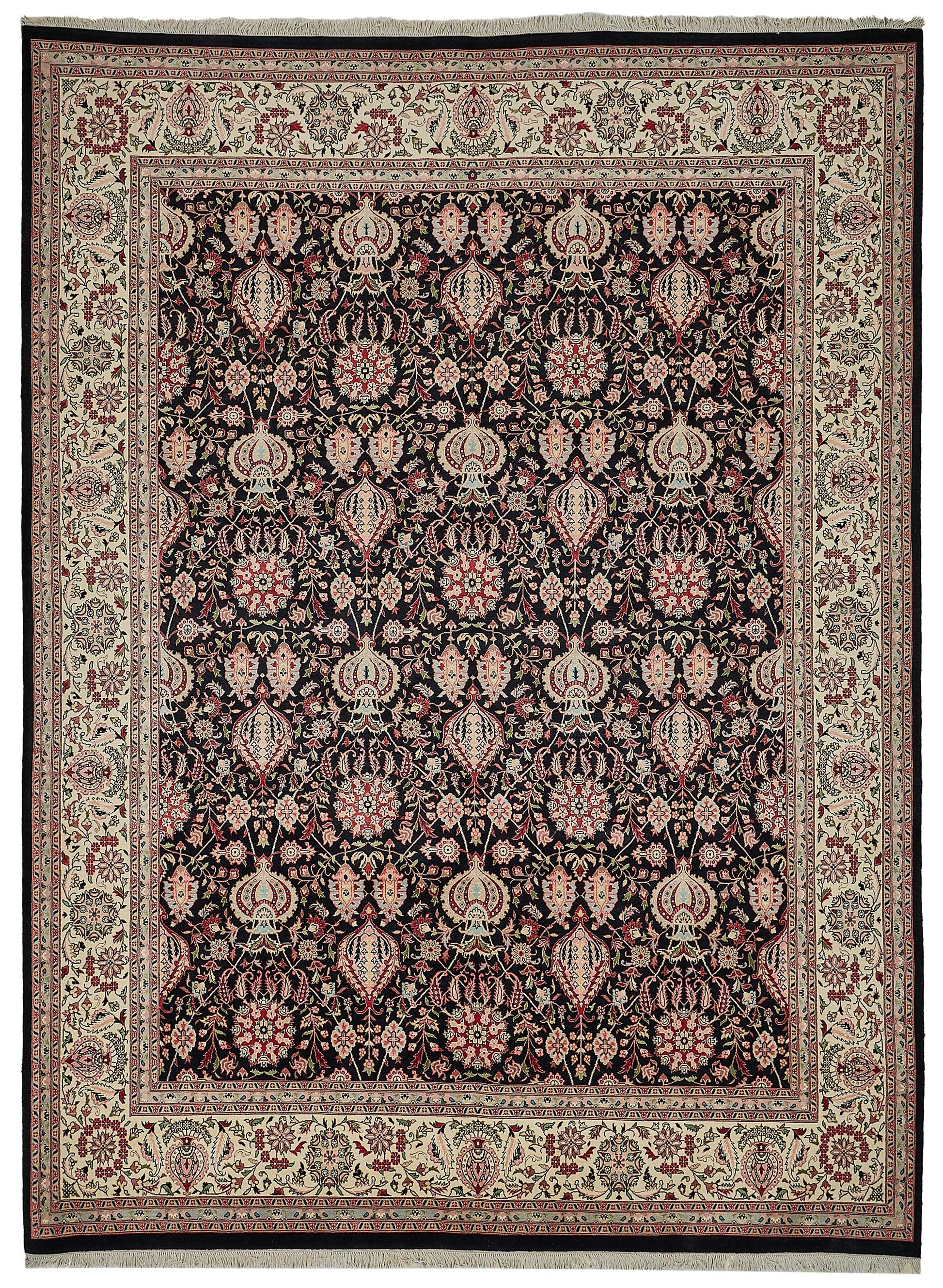 9x12 Black Floral Oushak Rug - 51628