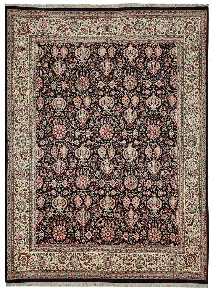 9x12 Black Floral Oushak Rug - 51628