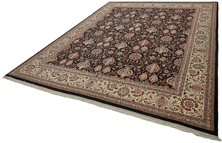 9x12 Black Floral Oushak Rug - 51628