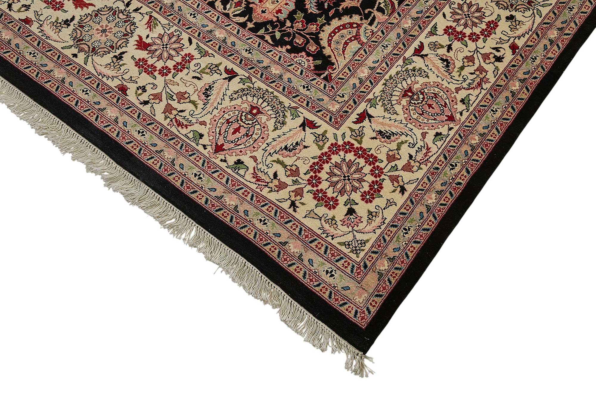 9x12 Black Floral Oushak Rug - 51628