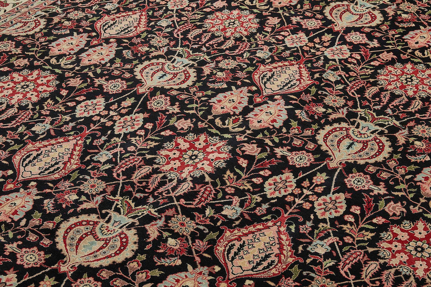 9x12 Black Floral Oushak Rug - 51628