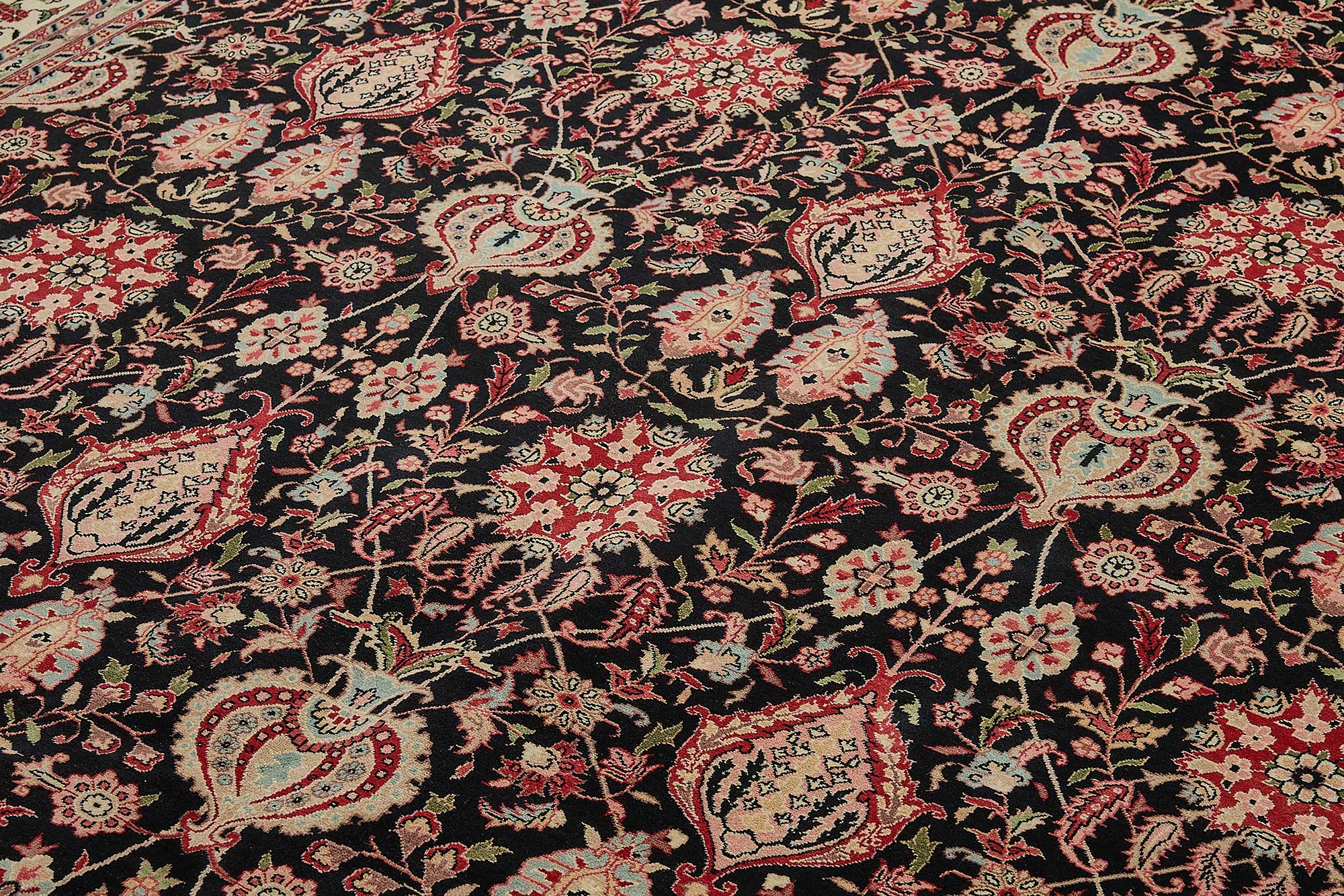 9x12 Black Floral Oushak Rug - 51628
