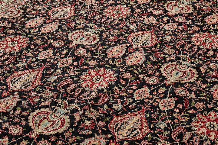 9x12 Black Floral Oushak Rug - 51628