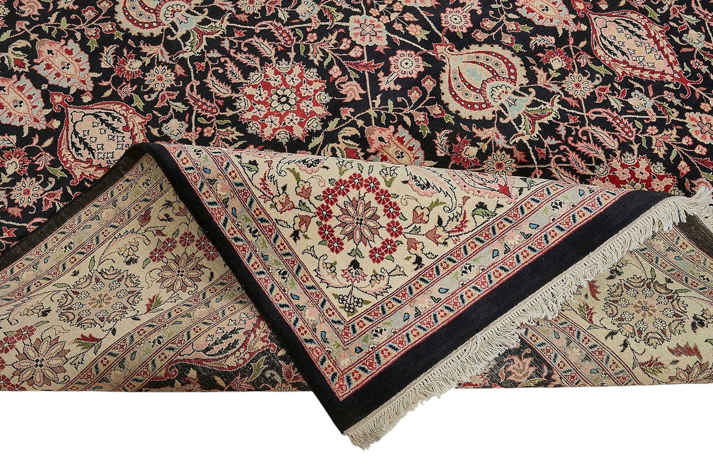 9x12 Black Floral Oushak Rug - 51628