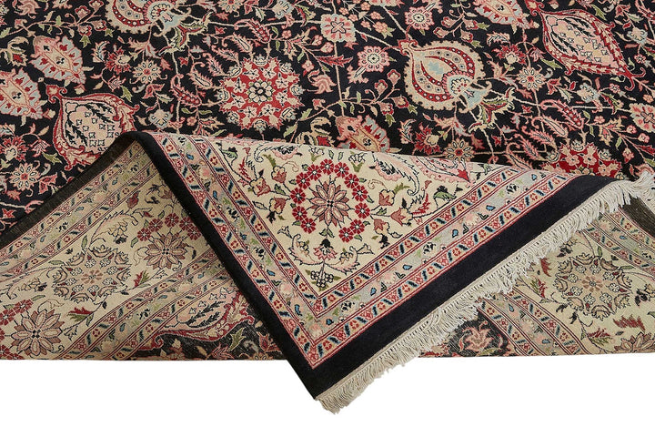 9x12 Black Floral Oushak Rug - 51628