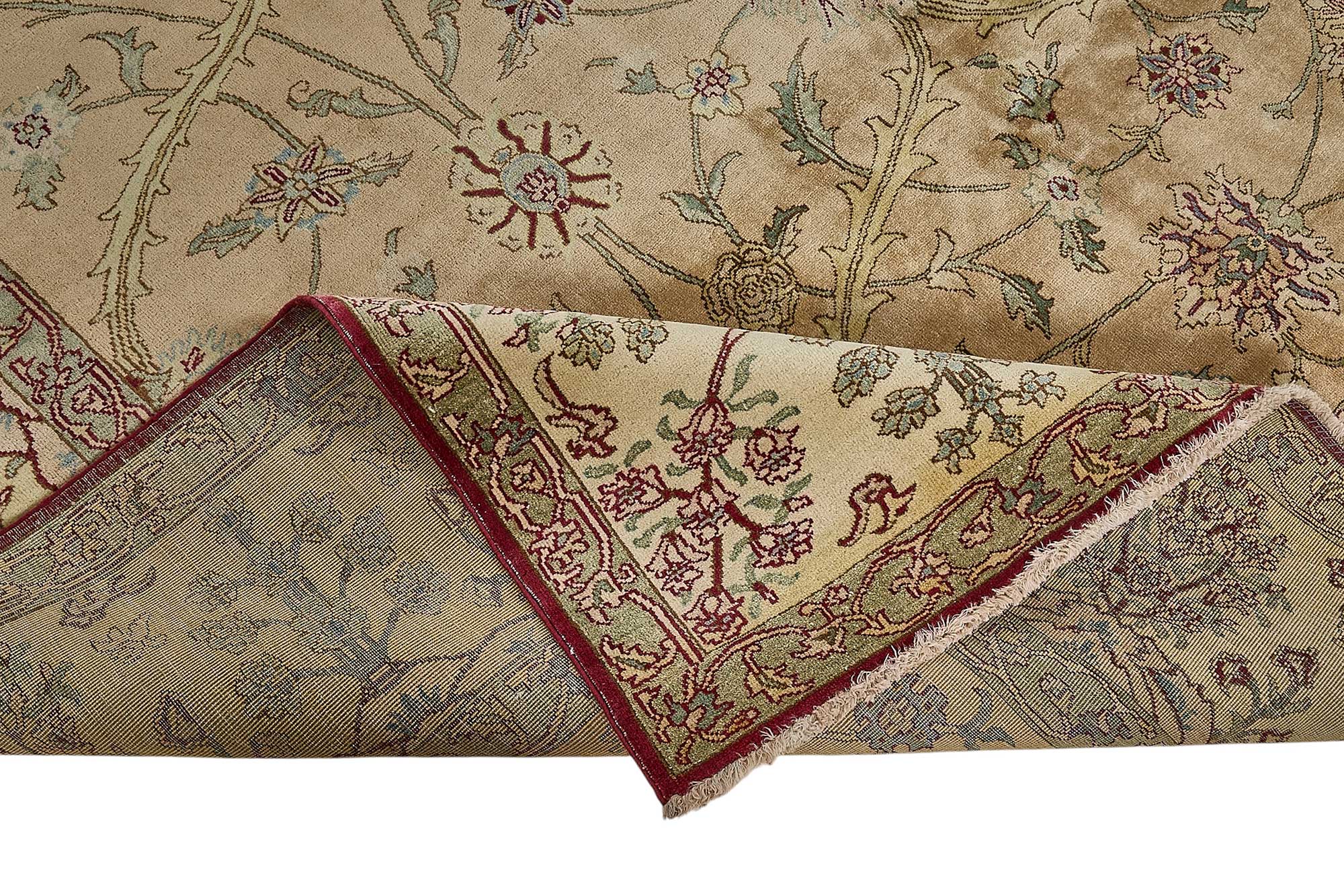 10x13 Beige Traditional Floral Oushak Rug - 51629