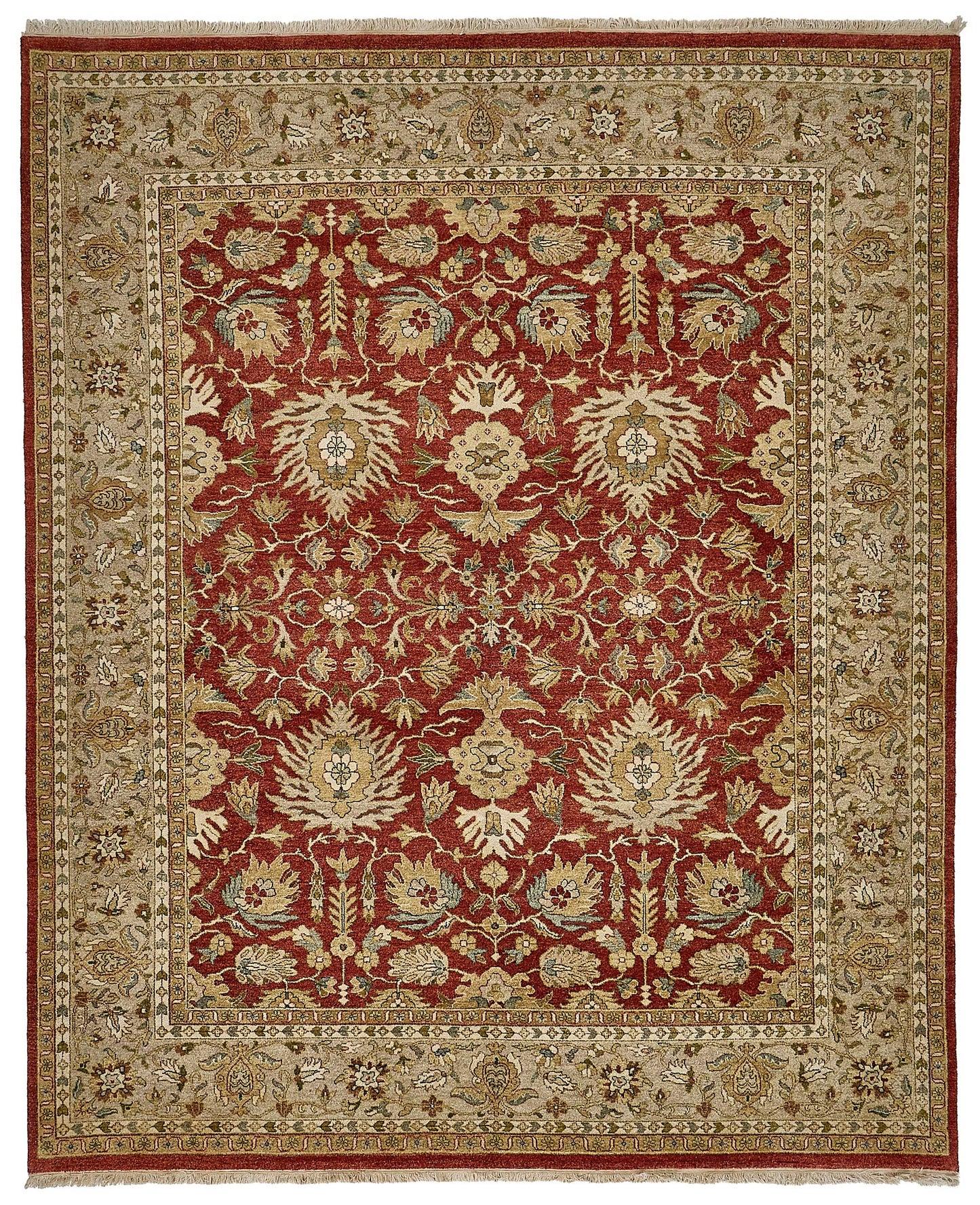 8x10 Red Handmade Floral Oushak Rug - 51630