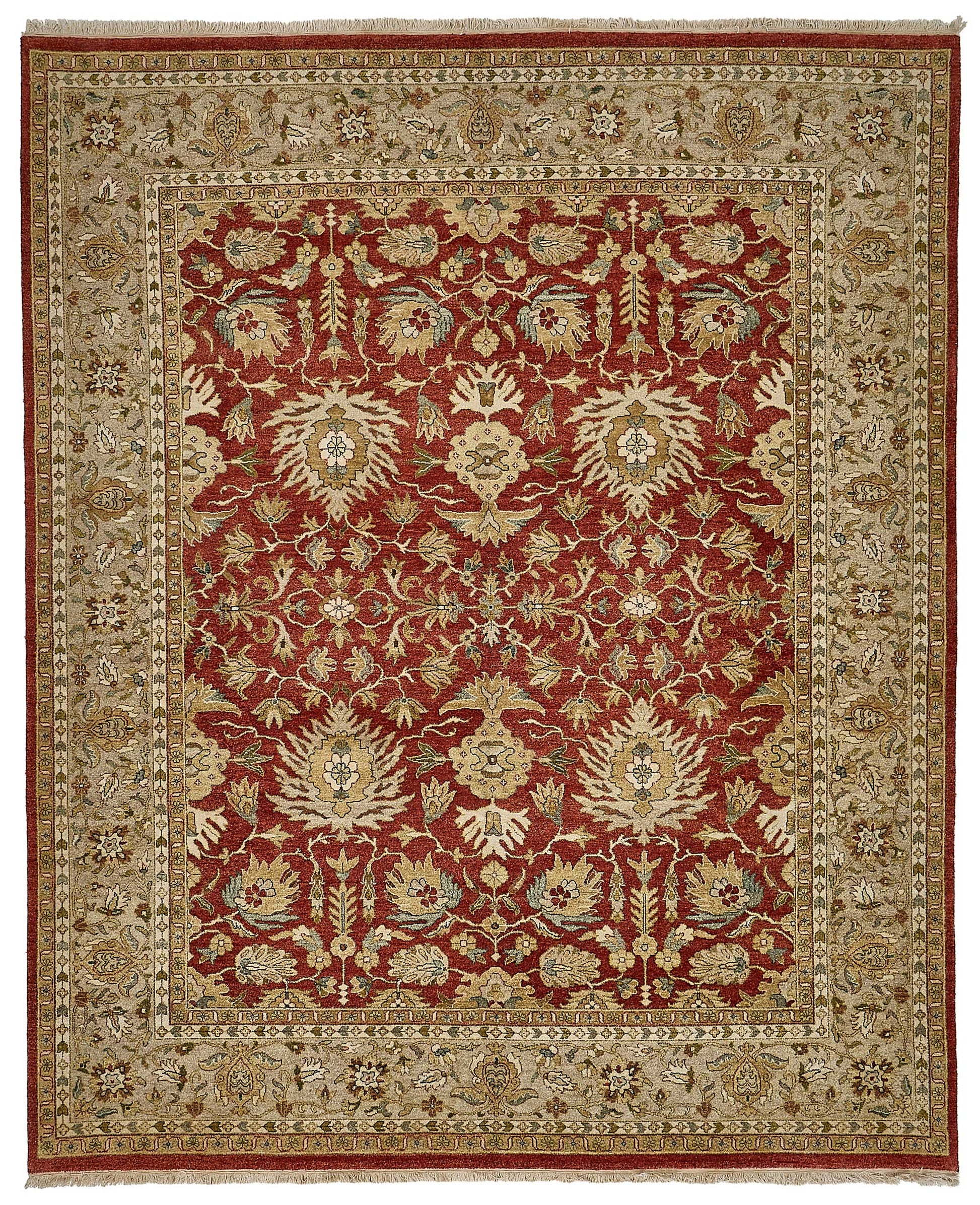 8x10 Red Handmade Floral Oushak Rug - 51630
