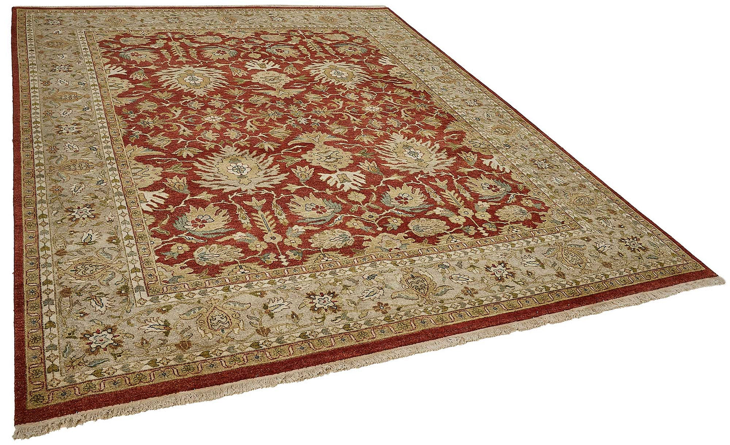 8x10 Red Handmade Floral Oushak Rug - 51630