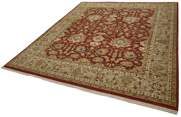 8x10 Red Handmade Floral Oushak Rug - 51630
