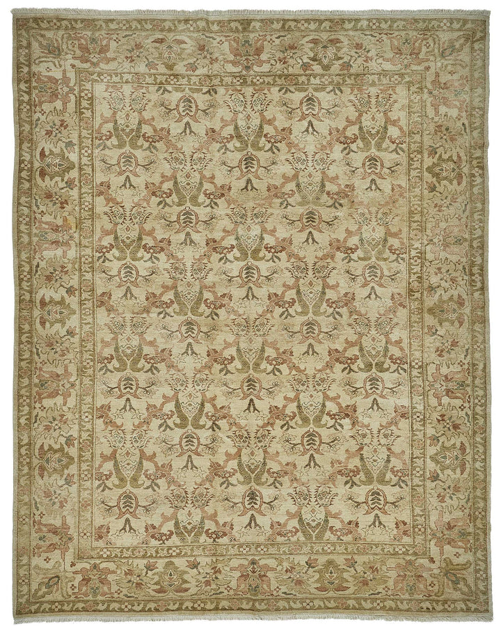 9x12 Beige Turkish Floral Oushak Rug - 51631