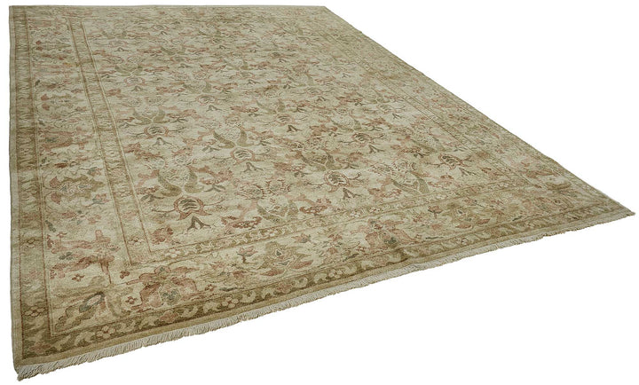 9x12 Beige Turkish Floral Oushak Rug - 51631
