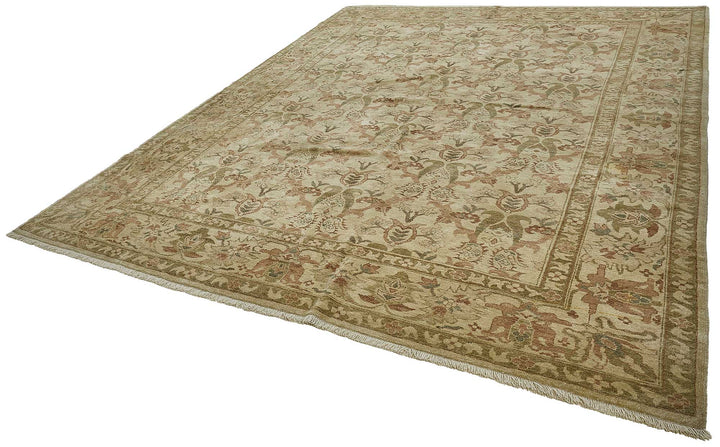 9x12 Beige Turkish Floral Oushak Rug - 51631