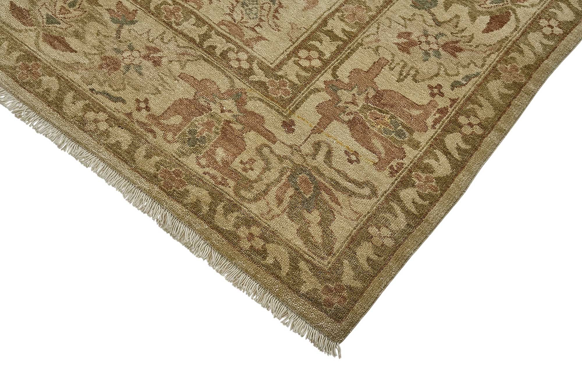 9x12 Beige Turkish Floral Oushak Rug - 51631