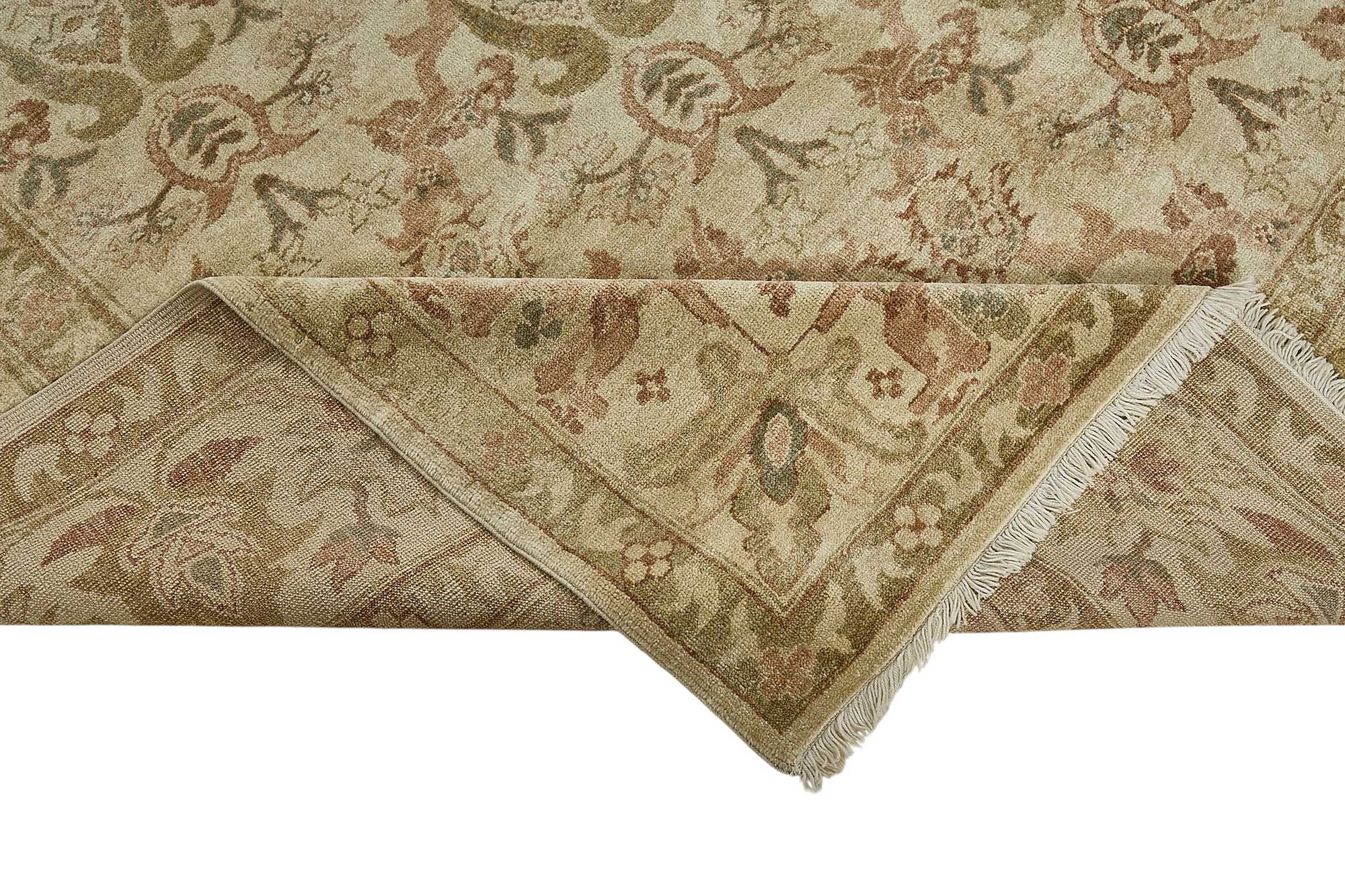 9x12 Beige Turkish Floral Oushak Rug - 51631
