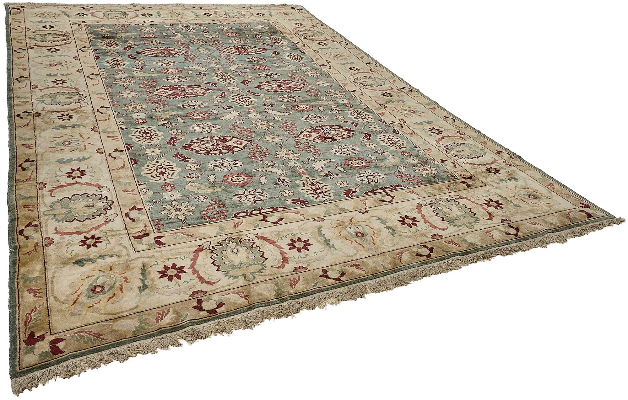 10x14 Beige Floral Oushak Rug - 51632
